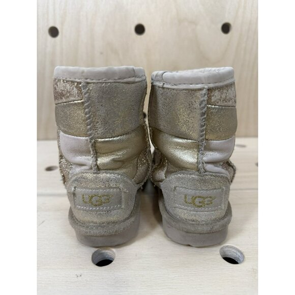 UGG Classic short 2 patchwork Gold boots Kids Toddler US Size 7 - Picture 3 of 8